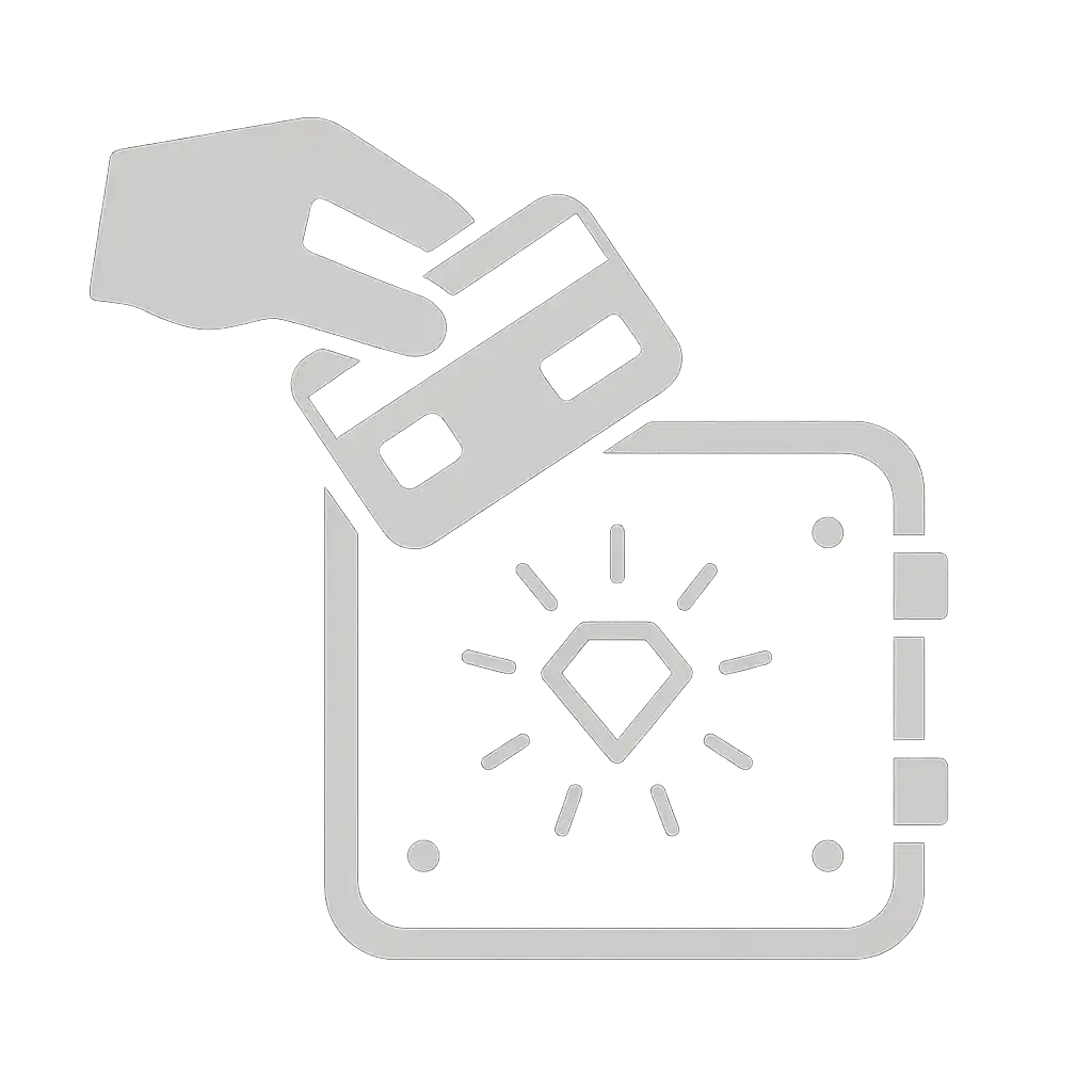 Deposit illustration with a card and vault